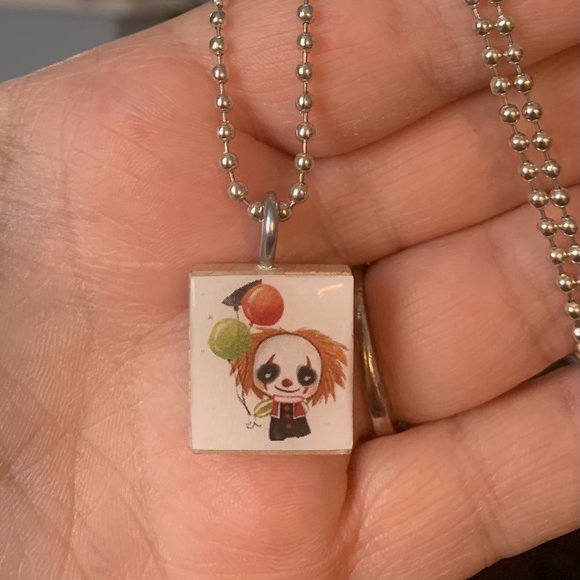 (2/$12,4/$20) Pennywise Scrabble Tile Necklace - Picture 1 of 2